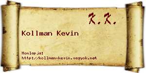 Kollman Kevin névjegykártya
